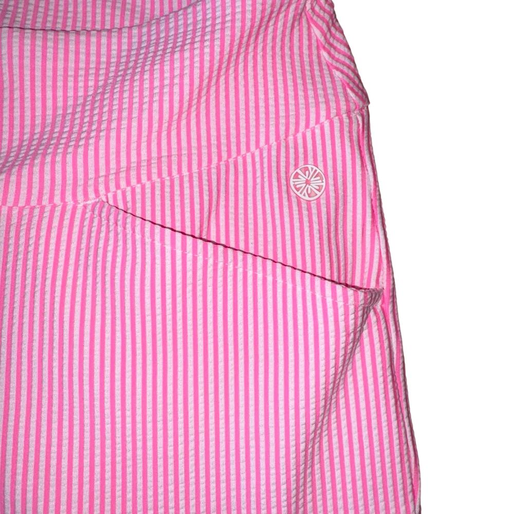 Resort Wear Lilly Pulitzer Luxletic Corso Pant Havana Pink Seersucker Striped 12 - Picture 3 of 10